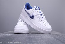图3_耐克Nike Air Force 1 QS 空军一号 白蓝色千鸟格纹低帮女鞋 8626H0530