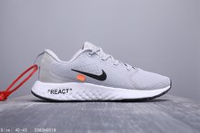图3_瑞亚联名Off white for Nike Epic React Flyknit 飞织超轻量回弹慢跑鞋 2085H0518