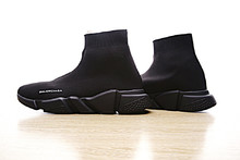 图3_36 44码 高奢品牌巴黎世家Balenciaga Speed stretch knit Mid sneakers中帮束脚针织袜子球鞋 全黑