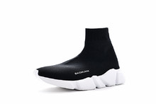图2_35 44码 高奢品牌巴黎世家Balenciaga Speed stretch knit Mid sneakers中帮束脚针织袜子球鞋 黑白