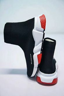 图3_44高奢品牌巴黎世家Balenciaga Speed stretch knit Mid sneakers中帮束脚针织袜子球鞋红底