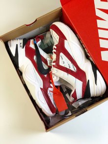 图1_Nike M2K Tekno x Off White原盒版本区别世面红盒复古双勾老爹鞋 全皮面 后跟修正印刷 模块组合size 36 45 真标带半码