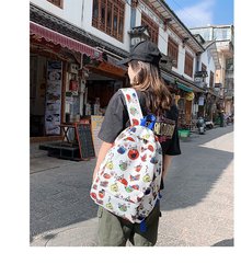 图1_日系芝麻街原宿学生帆布包女韩国ins少女卡通涂鸦布袋斜挎单肩包