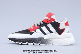 图1_Adidas Equipment Support Ady W 阿迪达斯 夜行者 皮面 网面透气 爆米花软底 拼接减震休闲跑步鞋KCL102 ZXL