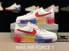 图1_纯手工喷彩 Nike 耐克 AIR FORCE AF1 彩虹低帮空军一号休闲板鞋 货号 6251019