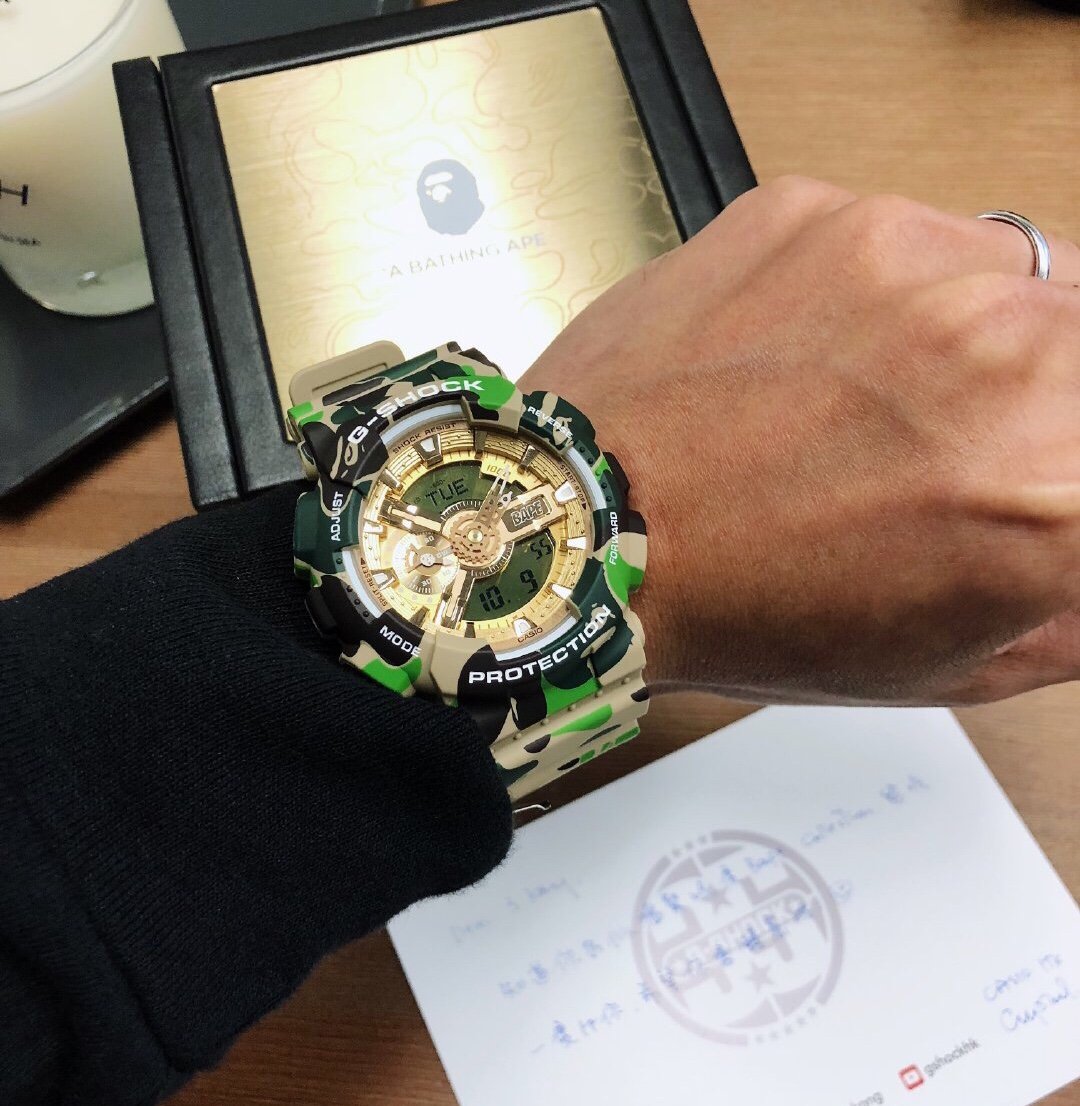 腕時計(デジタル)A BATHING APE x G-SHOCK GA-110 BAPE 25TH - 腕時計 ...